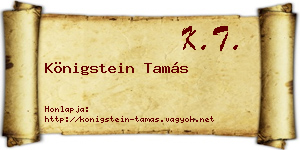Königstein Tamás névjegykártya
